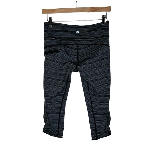 Lululemon Run Top Speed Cropped Leggings Active Pants Women’s Size 6 Gray - Picture 1 of 12